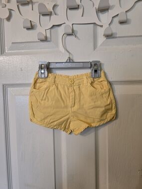 Girls' Lightweight Yellow Cotton Casual Shorts